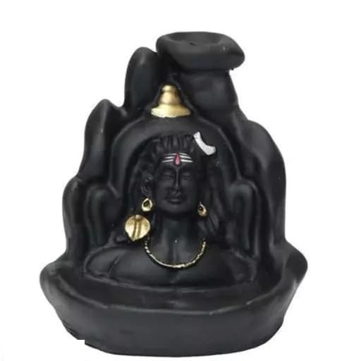 Adiyogi Smoke Fountain Backflow Incense Holder – Mahadev Shiva Spiritual Home Decor Idol with 10 Scented Cones