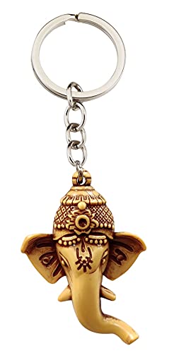 Lord Ganesha Metal Keychain – Ganpati Spiritual Key Ring for Car, Bike & House Keys | Religious Keychain