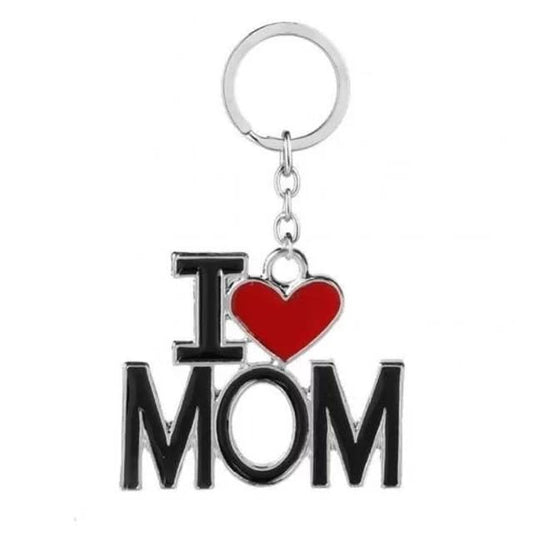 I Love Mom Metal Keychain – Heart Touching Key Ring for Car, Bike & House Keys | Perfect Gift for Mother