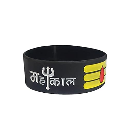 Mahakal Black Rubber Wristband – Stylish Mahadev Spiritual Bracelet for Men & Women