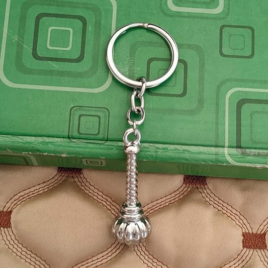 Hanuman Gada Metal Keychain – Bajrangbali Mace Key Ring for Car, Bike & House Keys | Spiritual Keychain