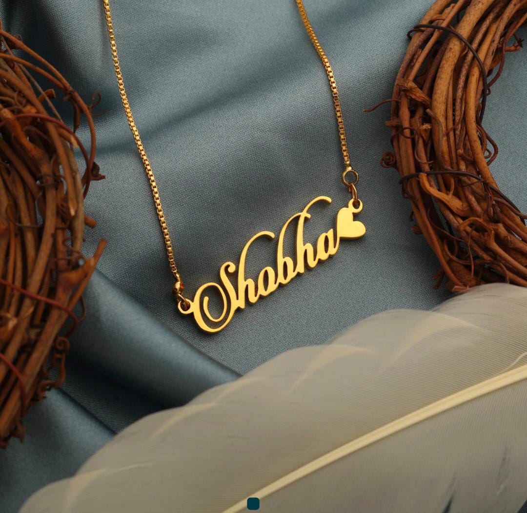 Customized Heart Name Necklace in Gold & Silver | Personalized Pendant Gift