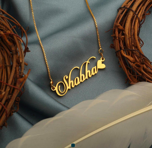 Customized Heart Name Necklace in Gold & Silver | Personalized Pendant Gift