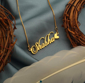 Customized Heart Name Necklace in Gold & Silver | Personalized Pendant Gift