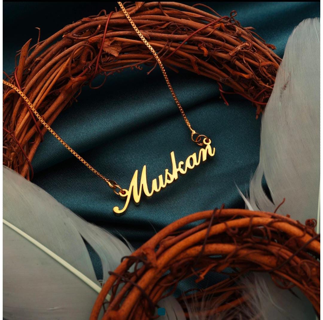 Customized Name Necklace in Gold & Silver | Personalized Name Pendant for Women & Men